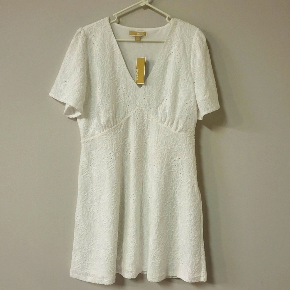 Michael Kors White Short Sleeve Dress XL